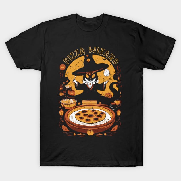 Pizza Wizard Magical Witch T-Shirt by Trendsdk